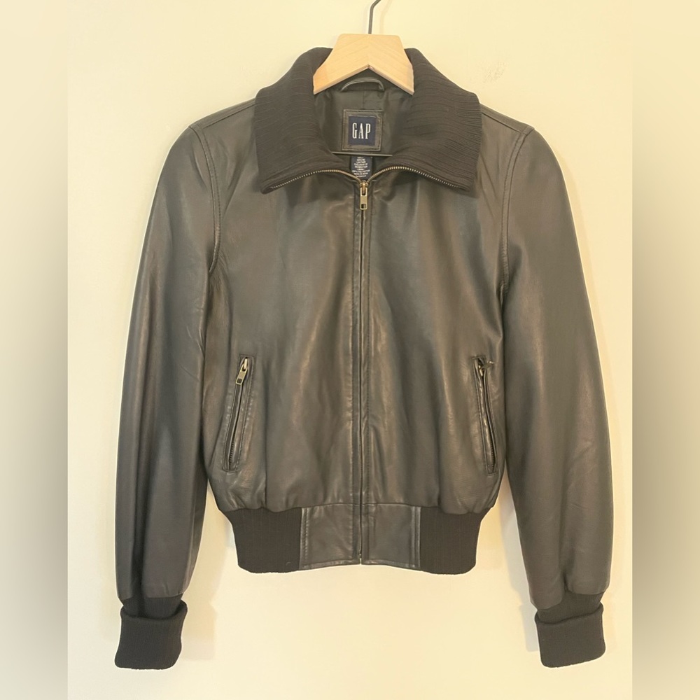 Gap Vintage Leather Bomber Jacket